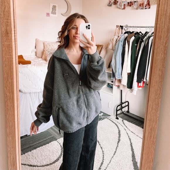 Eddie Bauer Tops - Eddie Bauer Gray Cozy Zip Up Fleece!!